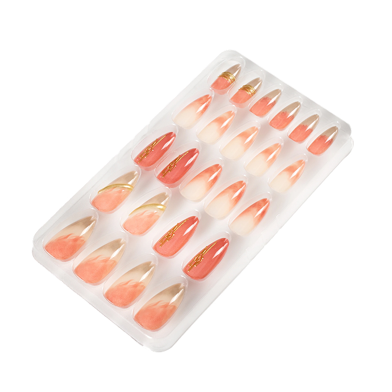 Medium-Length Pure Handmade Almond-Shaped Wearable Nails European And American Ins Style