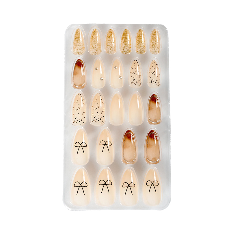 Medium-Length Pure Handmade Almond-Shaped Wearable Nails European And American Ins Style