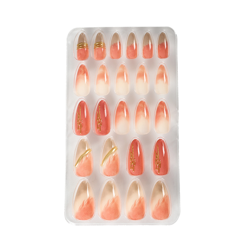 Medium-Length Pure Handmade Almond-Shaped Wearable Nails European And American Ins Style